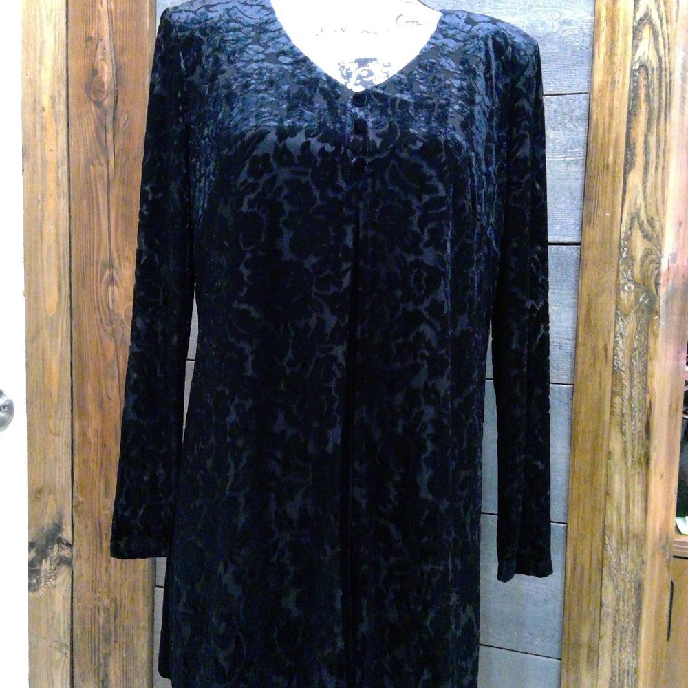 Carole Little Black Mini Dress 6 Made in USA Stretch LBD Cocktail Dry Clean Only